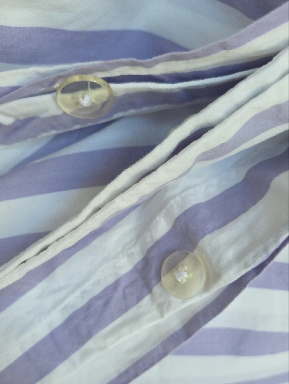 Pottery Barn Kids Lavender and White Striped Cotton Duvet Full/Queen 90 X 88